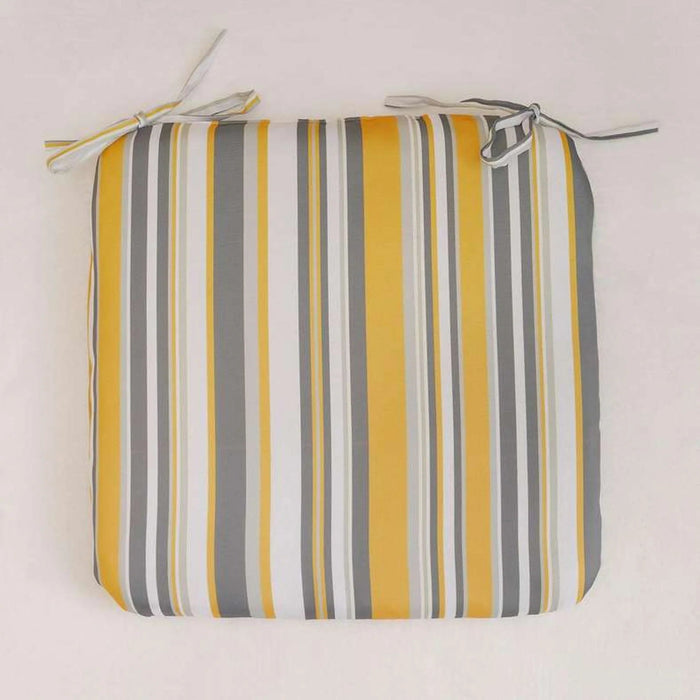 Mono Stripe Printed Water Repellant Outdoor Filled Chair Pad 40X40X5Cm - Grey Pan Home