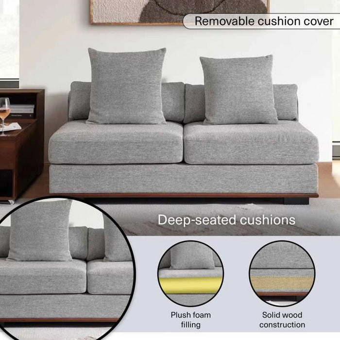 Monro 2 Seater Armless Sofa - Dark Grey