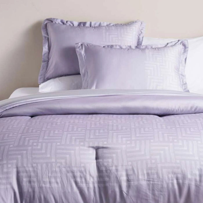 Monroe 3-Piece Tencel Printed Full Comforter Set 160X240Cm - Grey