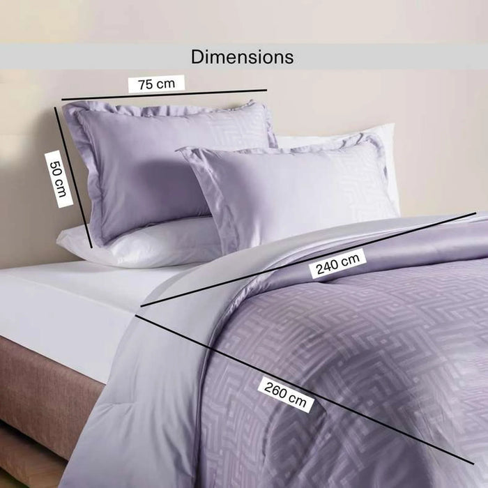 Monroe 3-Piece Tencel Printed King Comforter Set 240X260Cm - Grey