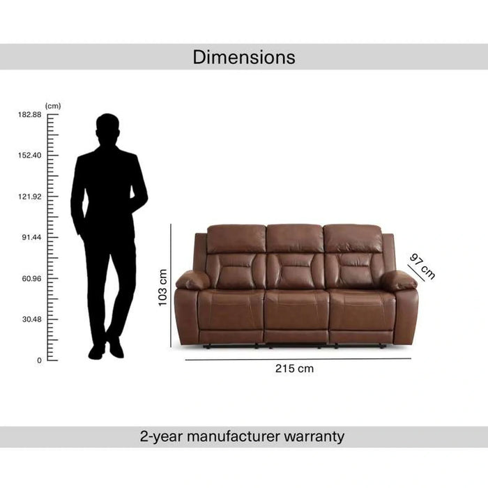 Mont 2 Seater Recliner - Brown