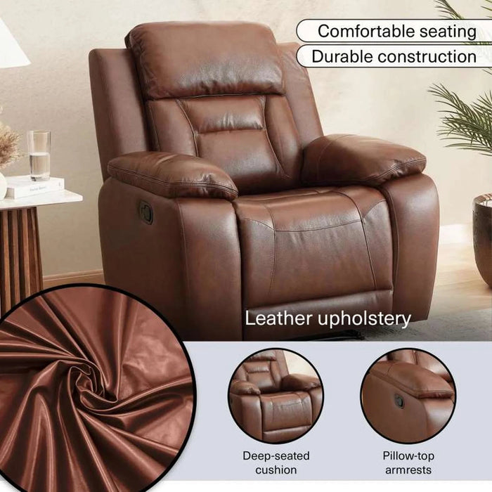 Mont Single Seater Recliner - Brown Pan Home