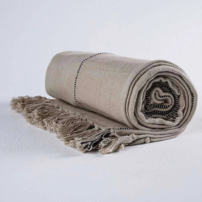 Montana Stripe Throw 130X170Cm-Natural Pan Home