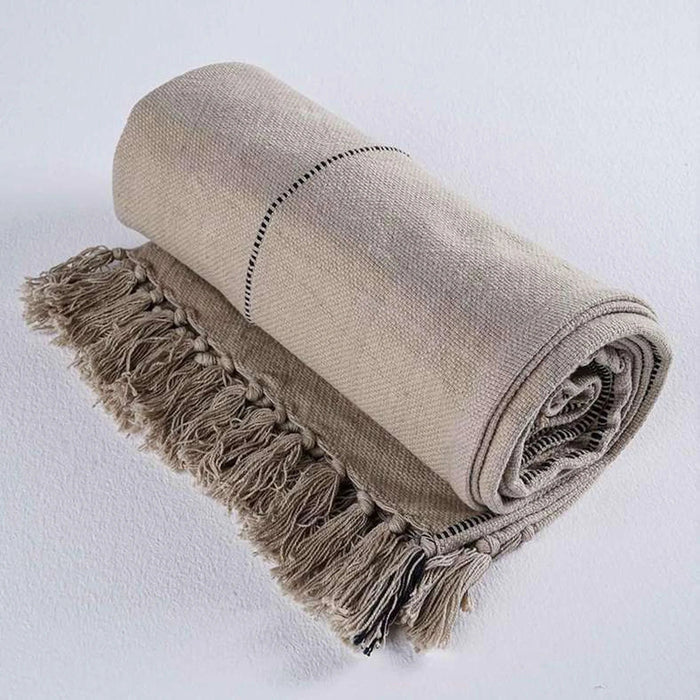 Montana Stripe Throw 130X170Cm-Natural Pan Home