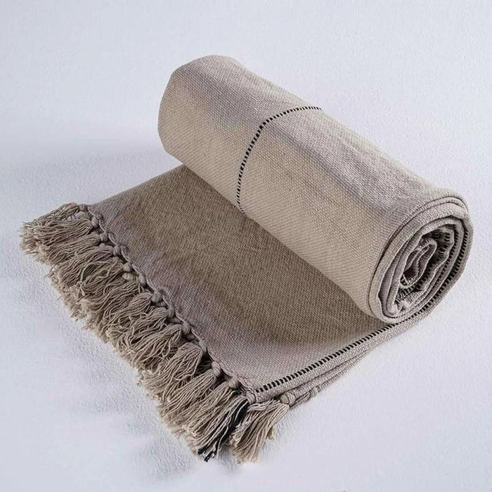 Montana Stripe Throw 130X170Cm-Natural Pan Home