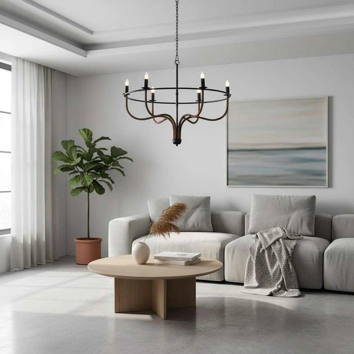 Montero 6-Lights E14 Chandelier 94X94X73Cm - Matt Black Aged Brass Pan Home