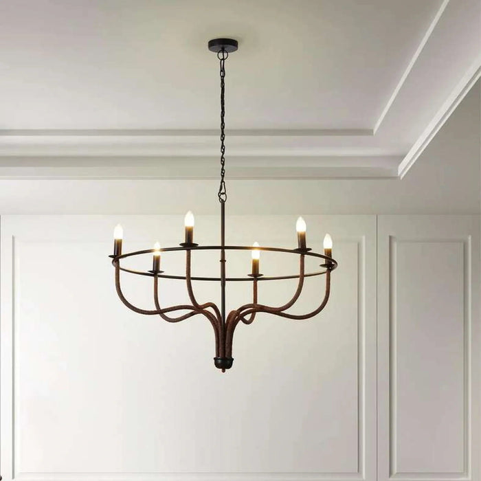 Montero 6-Lights E14 Chandelier 94X94X73Cm - Matt Black Aged Brass Pan Home