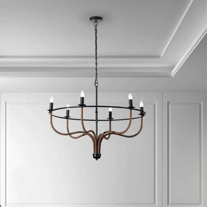 Montero 6-Lights E14 Chandelier 94X94X73Cm - Matt Black Aged Brass Pan Home