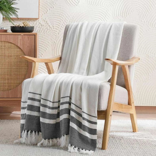 Montero Handwoven Woolen Throw 130X170Cm - Natural Pan Home