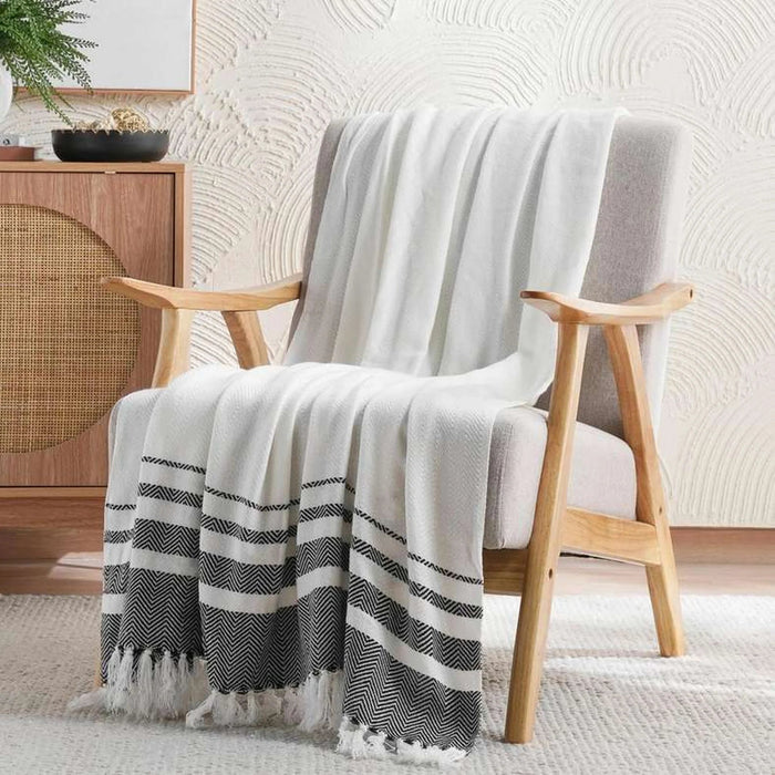 Montero Handwoven Woolen Throw 130X170Cm - Natural Pan Home