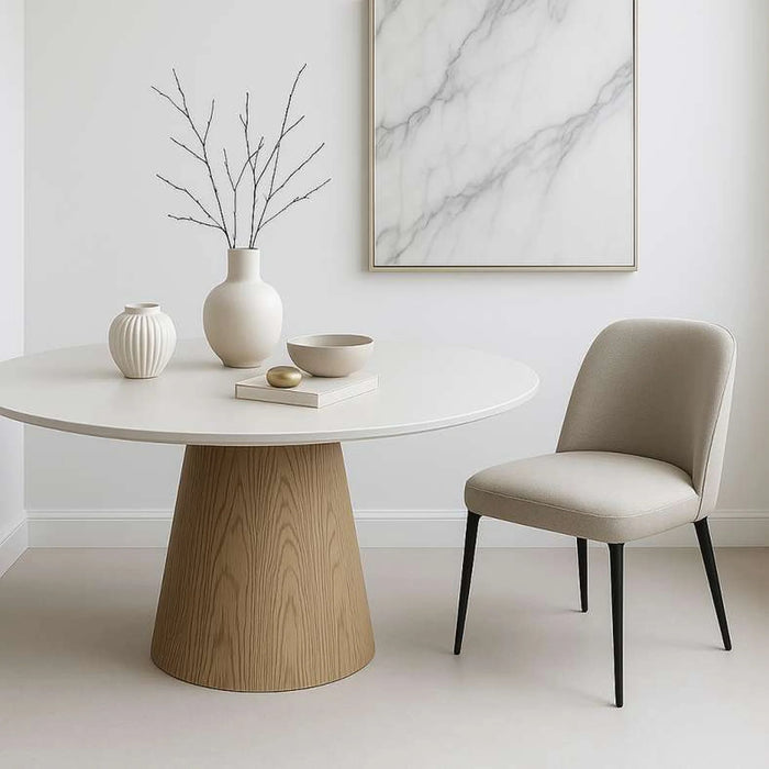 Montreal 4 Seater Dining Table Veneer - Beige Natural