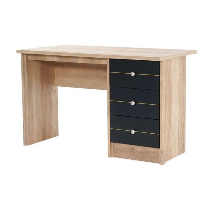 Moravia Office Desk With Pedestal -Natural Black