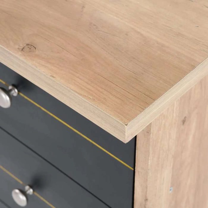 Moravia Office Desk With Pedestal -Natural Black