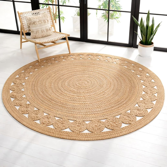Mossen Handwoven Jute Round Rug 120Cm - Natural