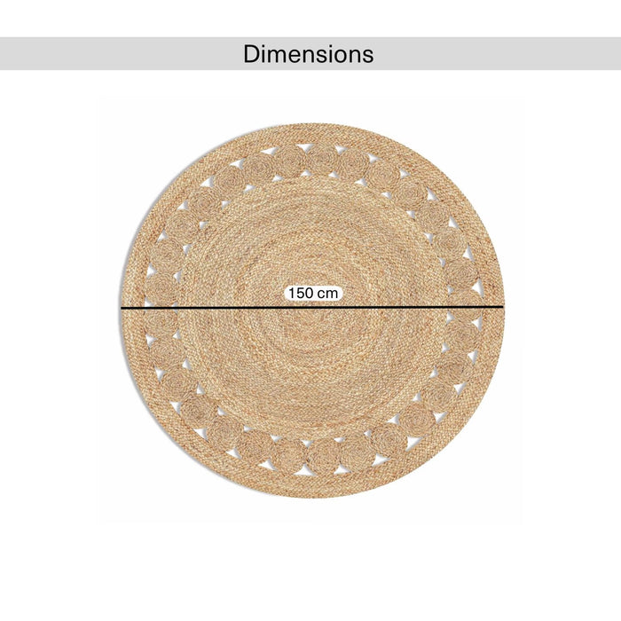 Mossen Handwoven Jute Round Rug 150Cm - Natural
