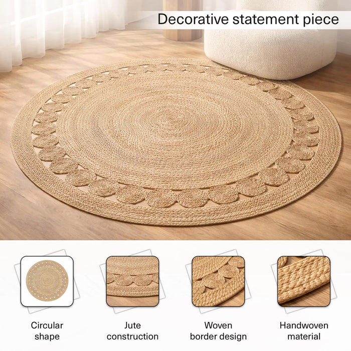Mossen Handwoven Jute Round Rug 150Cm - Natural