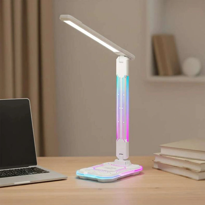 Mugen Multi Function Gaming Desk Lamp With Rgb Light & 10W Wireless Charging 12X18X41.4Cm - White