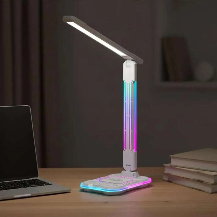Mugen Multi Function Gaming Desk Lamp With Rgb Light & 10W Wireless Charging 12X18X41.4Cm - White
