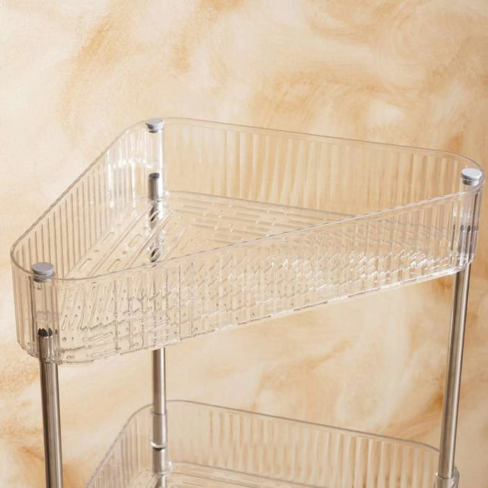 Multiutility Corner Storage Rack With Wheels-25.5X22X61.3 Cm-Clear