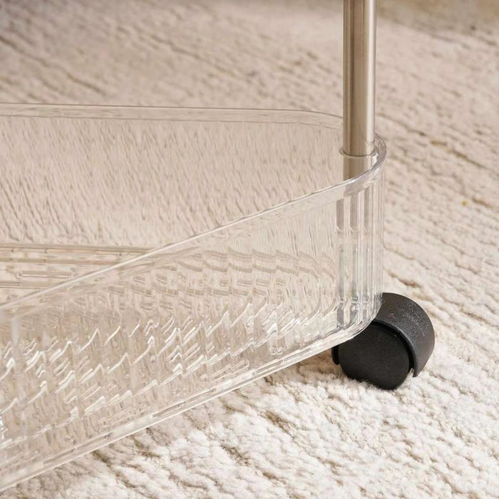 Multiutility Corner Storage Rack With Wheels-25.5X22X61.3 Cm-Clear