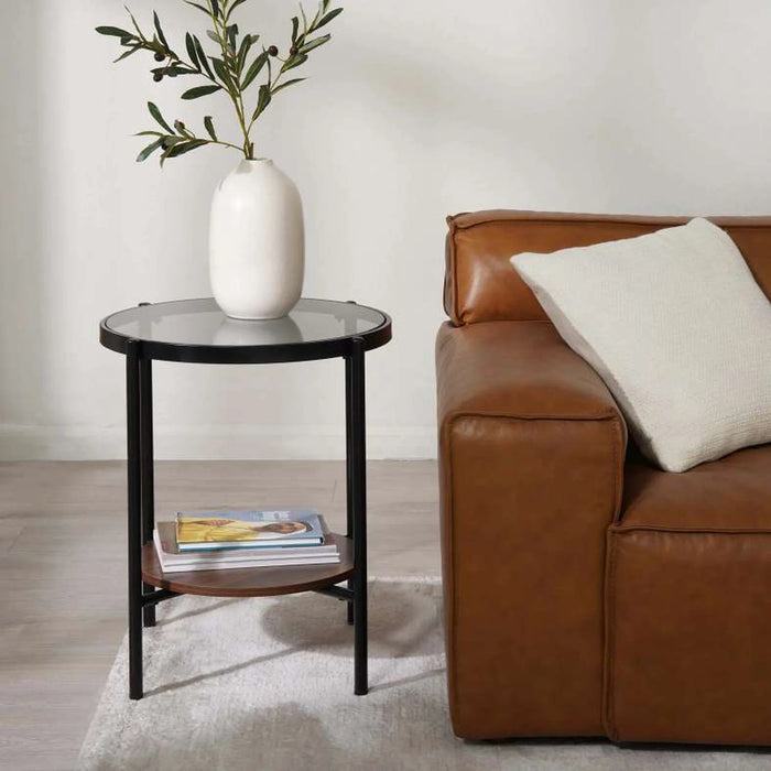 Murcell End Table Round - Black Brown