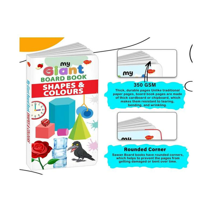 My Giant Board Book Shapes And Colours 24 Pages - Multi