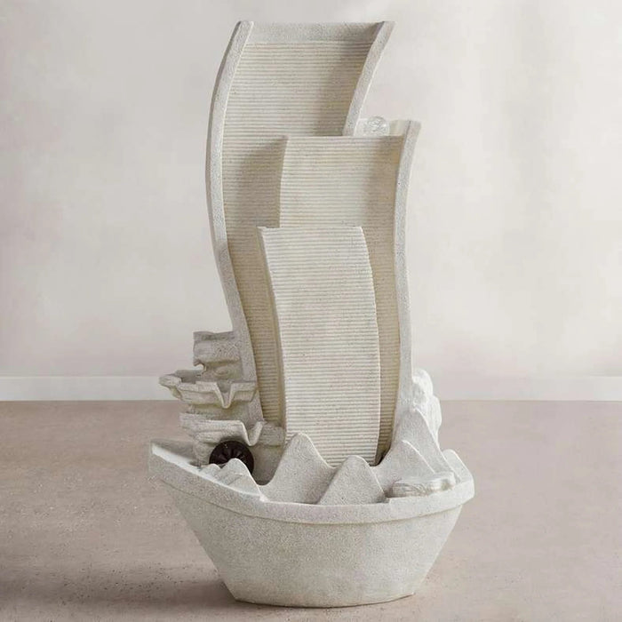 Mystique Polyresin Floor Fountain 77X23X128Cm - Beige Pan Home