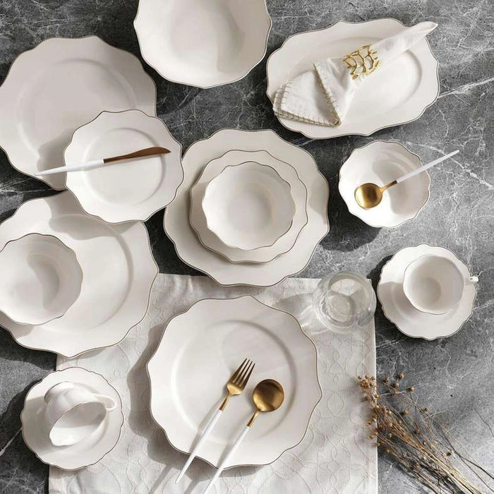 Nacala 32-Piece New Bone China Dinner Set -White