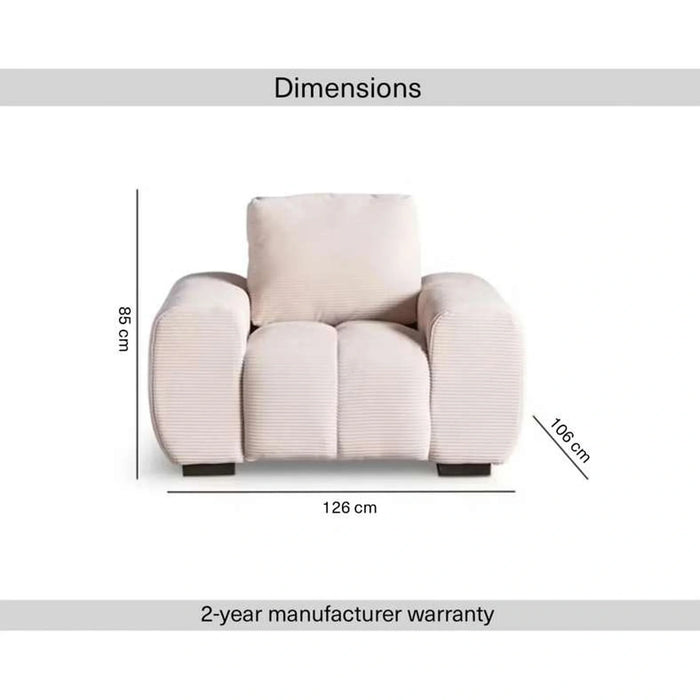 Nacro Single Seater Sofa - Beige