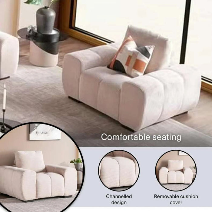 Nacro Single Seater Sofa - Beige