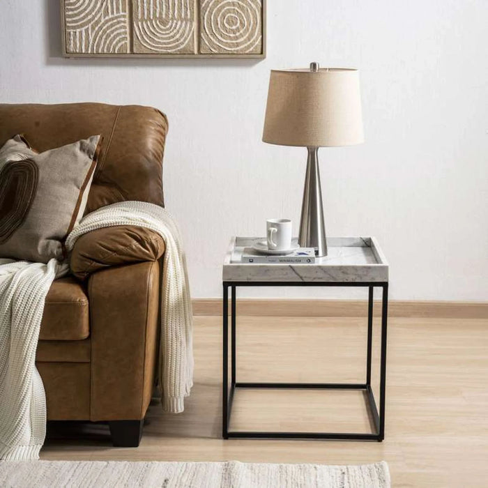 Nagoya End Table Marble - White Black