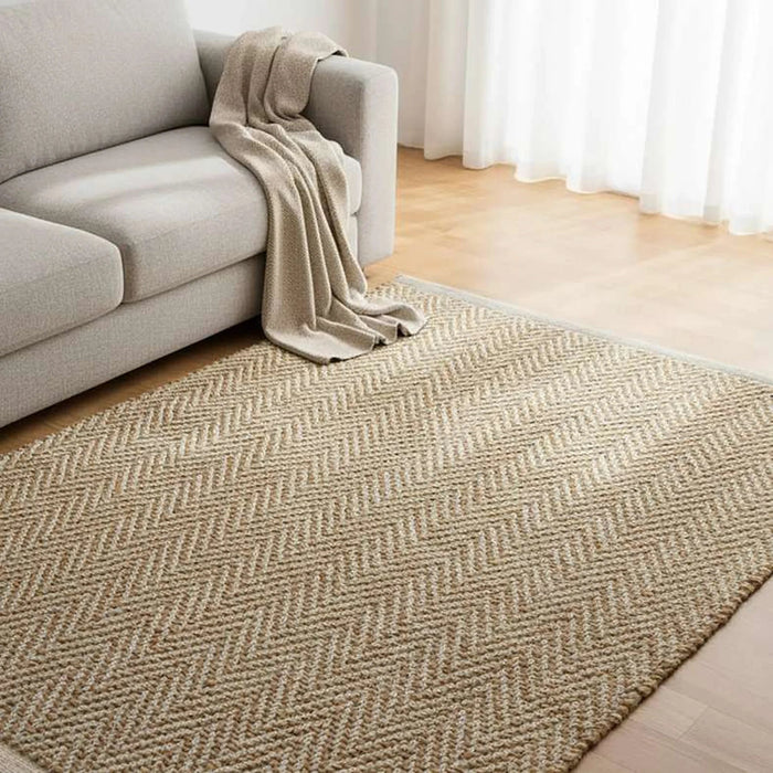 Nagumi Handwoven Jute & Cotton Dhurrie 120X180Cm - Natural Pan Home