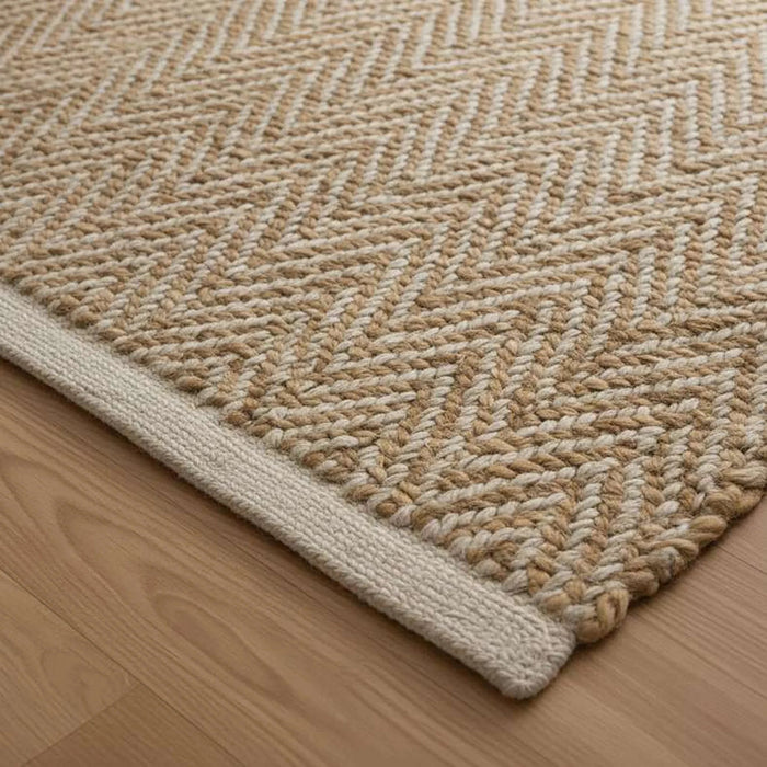Nagumi Handwoven Jute & Cotton Dhurrie 120X180Cm - Natural Pan Home