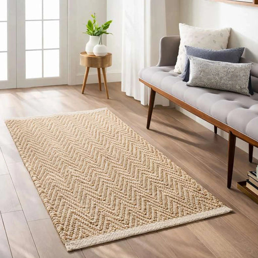 Nagumi Handwoven Jute & Cotton Dhurrie 60X90Cm - Natural Pan Home