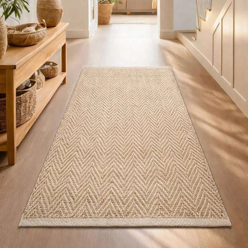 Nagumi Handwoven Jute & Cotton Dhurrie 90X150Cm - Natural Pan Home