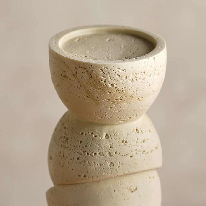 Naim Polyresin Candle Holder 10.5X10.5X25Cm - Beige