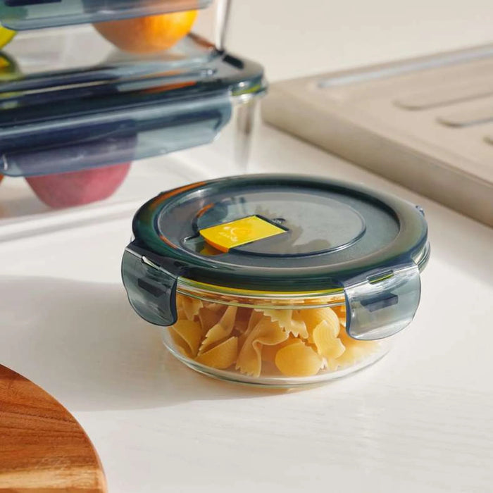 Nardo Borosilicate Glass Round Food Container 350Ml -Clear