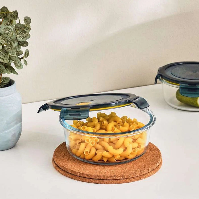 Nardo Borosilicate Glass Round Food Container 900Ml -Clear Pan Home