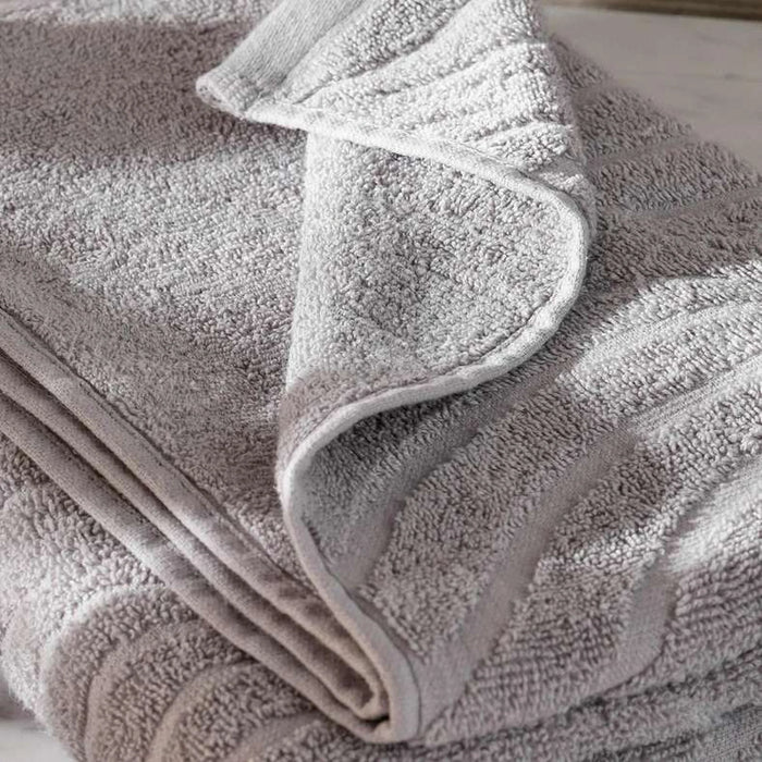 Nathan Wave 6 Piece Solid Dyed Jacquard Towel Set - Grey