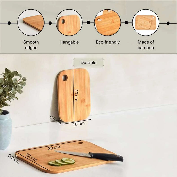Natura 2-Piece Bamboo Cutting Board Set - Natural