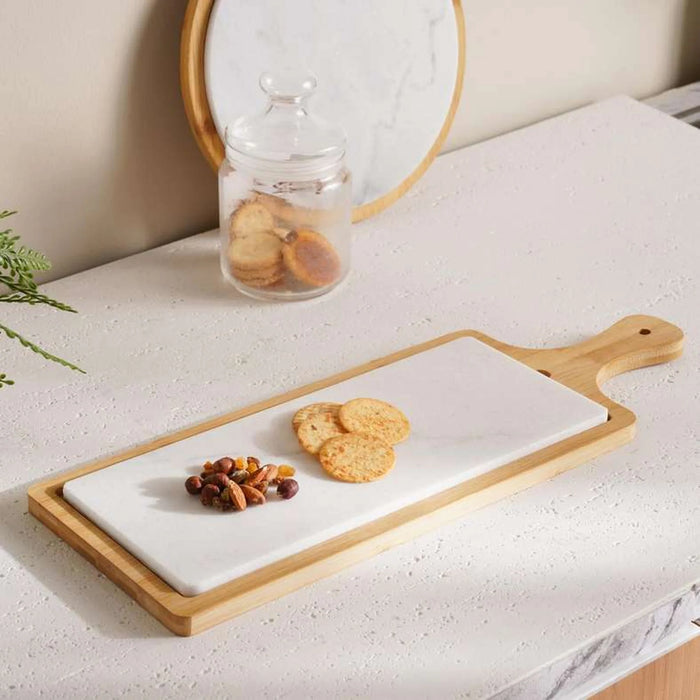 Natura 2-Piece Rectangular Serving Platter 50X20X2Cm -Natural & White