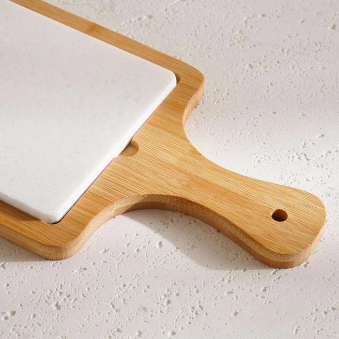 Natura 2-Piece Rectangular Serving Platter 50X20X2Cm -Natural & White