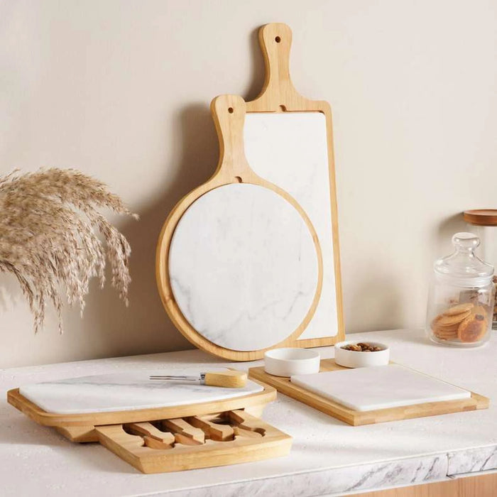 Natura 2-Piece Rectangular Serving Platter 50X20X2Cm -Natural & White