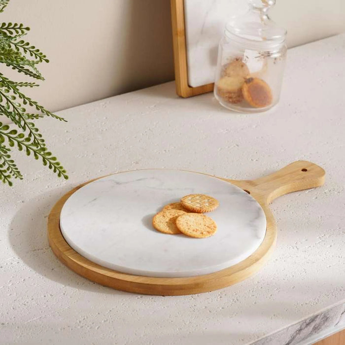 Natura 2-Piece Round Serving Platter 40X28X2Cm -Natural & White