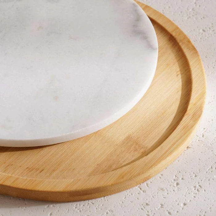 Natura 2-Piece Round Serving Platter 40X28X2Cm -Natural & White