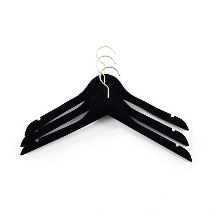 Natura 3-Piece Wooden Hanger 44.5Cm - Matte Black Pan Home