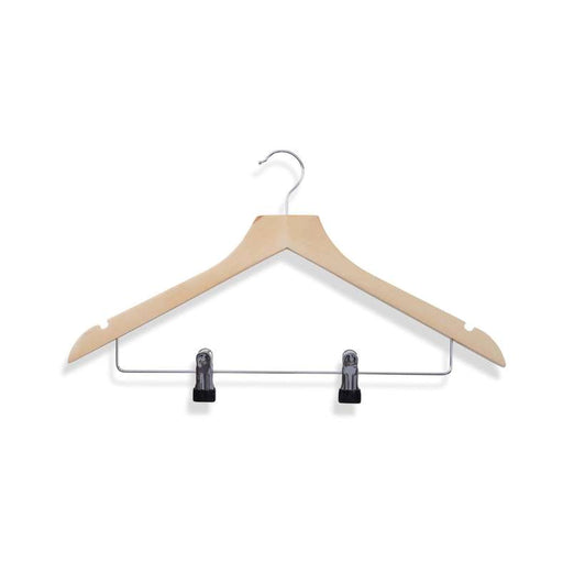 Natura 3-Piece Wooden Trouser And Suit Hanger Set 44.5X23.5X1.2cm - Natural Pan Home
