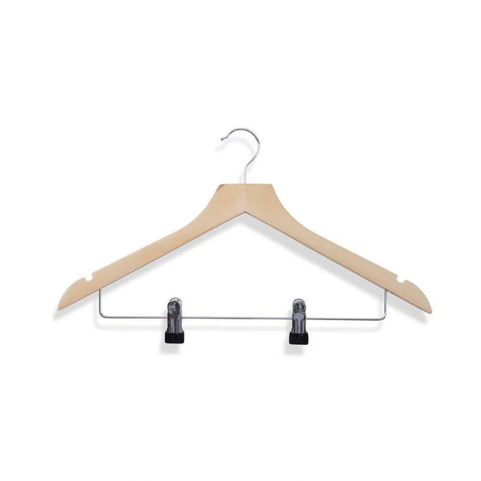 Natura 3-Piece Wooden Trouser And Suit Hanger Set 44.5X23.5X1.2cm - Natural Pan Home