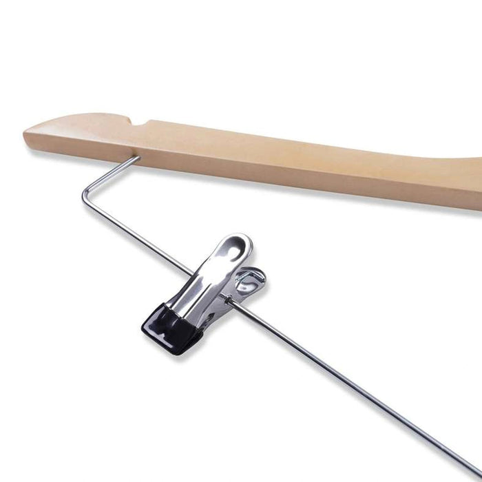 Natura 3-Piece Wooden Trouser And Suit Hanger Set 44.5X23.5X1.2cm - Natural Pan Home