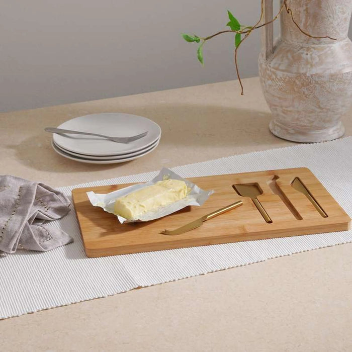Natura 4-Piece Bamboo Cheese Serving Board 40X20X1.5Cm - Natural